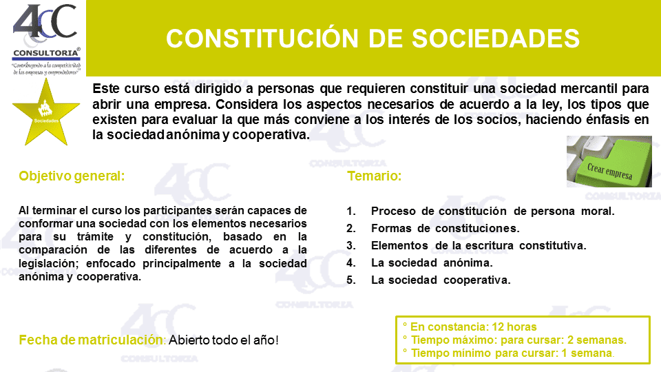 constitución de sociedades